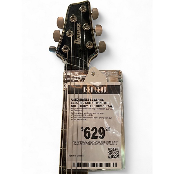 Used Ibanez SZ SERIES ELECTRIC GUITAR Wine Red Solid Body Electric Guitar