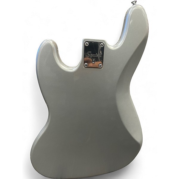 Used Squier Affinity Jazz Bass Silver Electric Bass Guitar