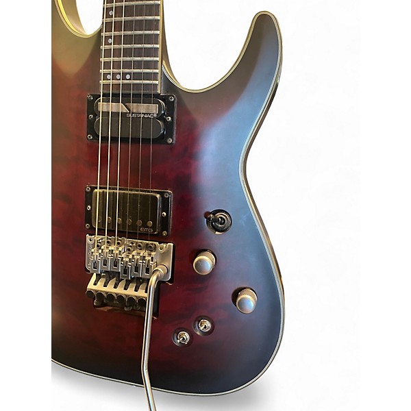 Used Schecter Guitar Research C1 Platinum FR S Satin Crimson Red Burst Solid Body Electric Guitar