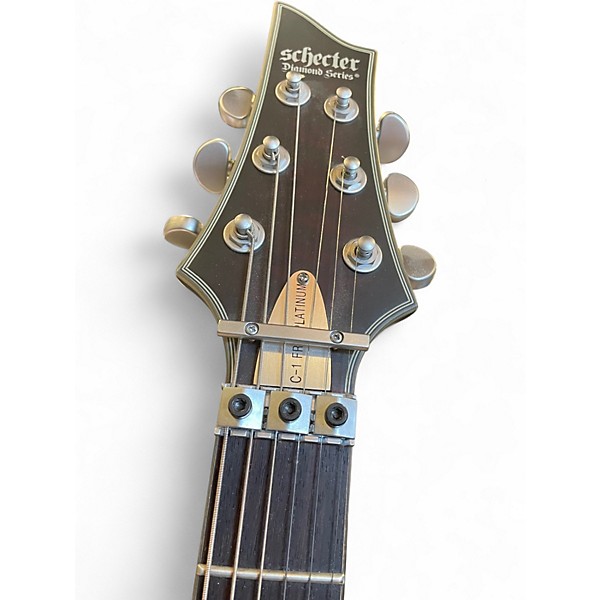 Used Schecter Guitar Research C1 Platinum FR S Satin Crimson Red Burst Solid Body Electric Guitar