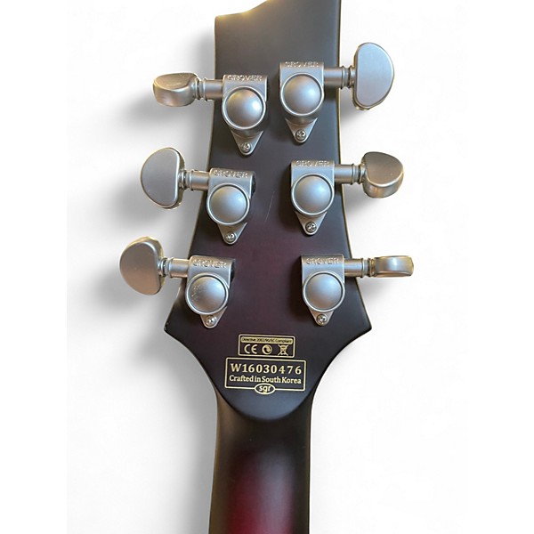 Used Schecter Guitar Research C1 Platinum FR S Satin Crimson Red Burst Solid Body Electric Guitar