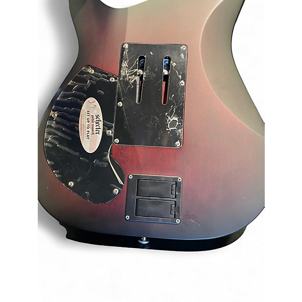 Used Schecter Guitar Research C1 Platinum FR S Satin Crimson Red Burst Solid Body Electric Guitar