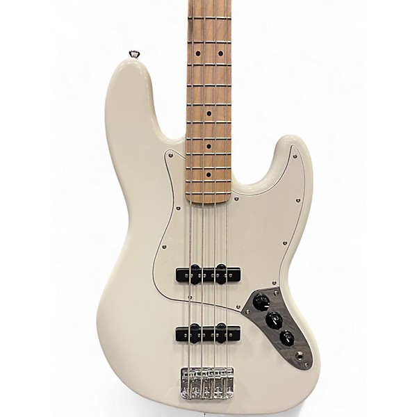 Used Squier Affinity Jazz Bass White Electric Bass Guitar