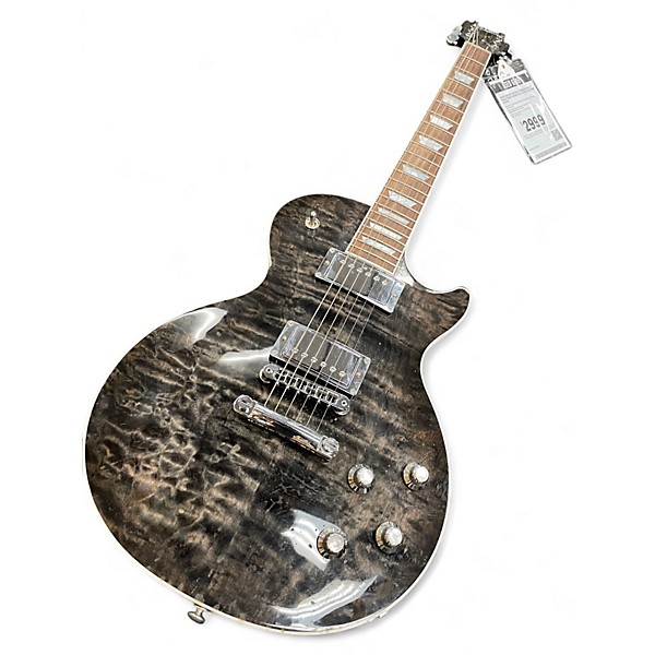 Used Gibson LES PAUL PREMIUM QUILT TRANS EBONY BURST Solid Body Electric Guitar