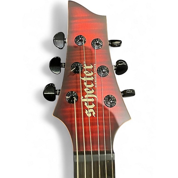 Used Schecter Guitar Research SUNSET EXTREME 6  Trans Crimson Red Solid Body Electric Guitar