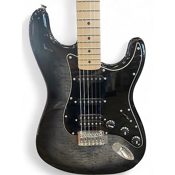 Used 2021 Squier AFFINITY STRATOCASTER HSS FMT FLAME BLACK BURST Solid Body Electric Guitar