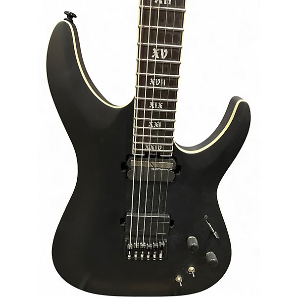 Used Schecter Guitar Research Evil Twin Satin Black Solid Body Electric Guitar