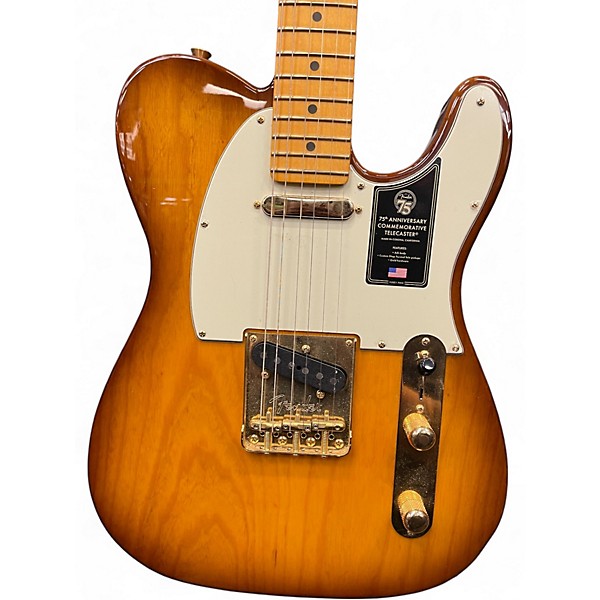 Used Fender 75th Anniversary Commemorative American Telecaster Amber Solid Body Electric Guitar