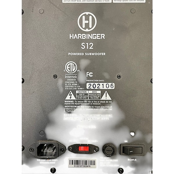 Used Harbinger S12 Powered Subwoofer