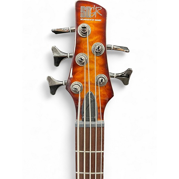 Used Ibanez SR405 5 String Sunburst Electric Bass Guitar