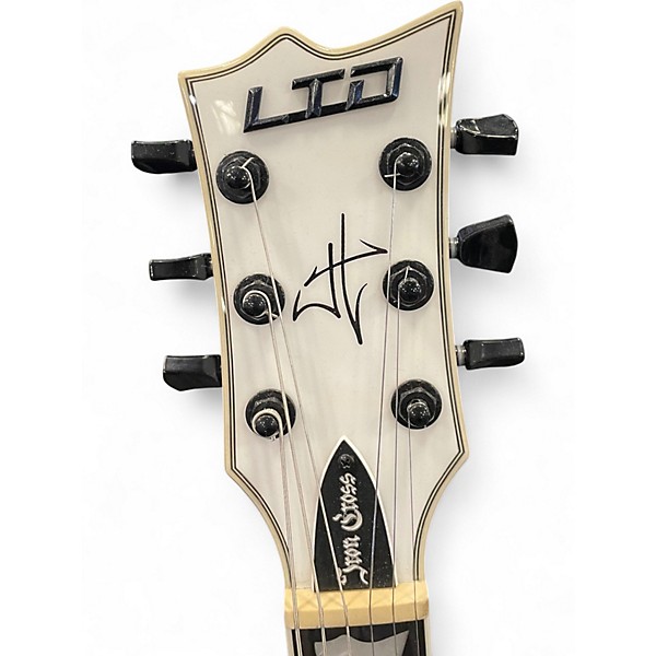 Used ESP LTD James Hetfield Signature Iron Cross White Solid Body Electric Guitar