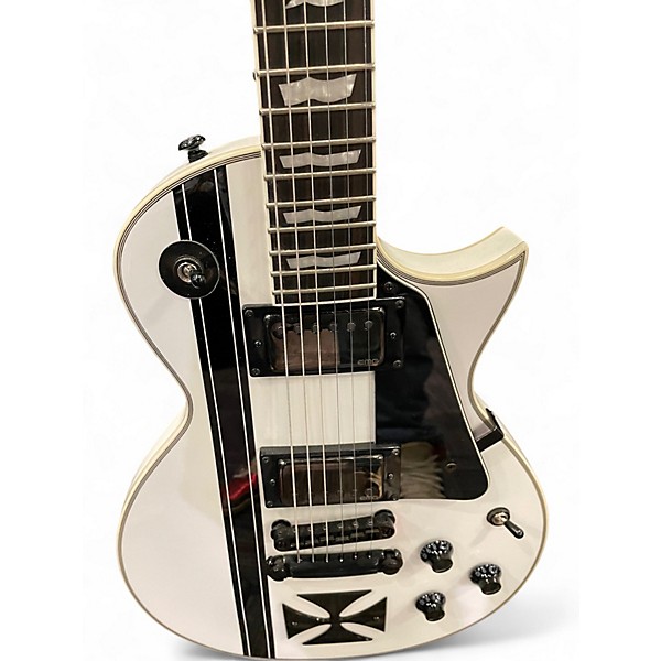 Used ESP LTD James Hetfield Signature Iron Cross White Solid Body Electric Guitar