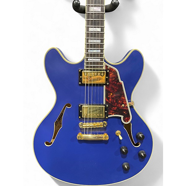 Used D'Angelico DLX DCSP Blue Hollow Body Electric Guitar