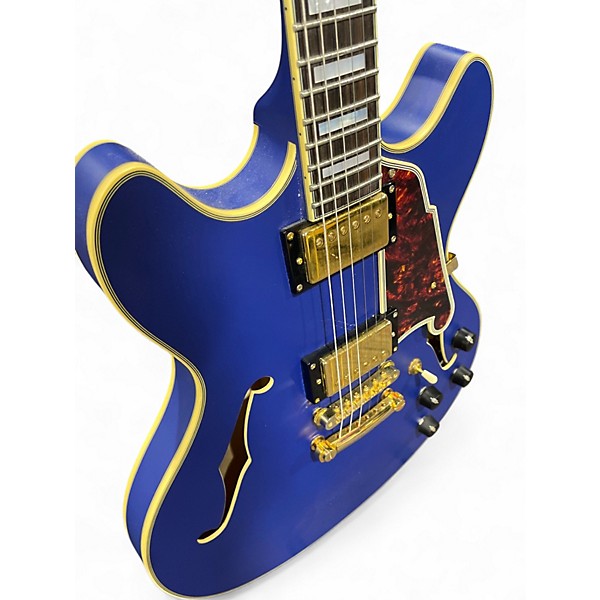 Used D'Angelico DLX DCSP Blue Hollow Body Electric Guitar