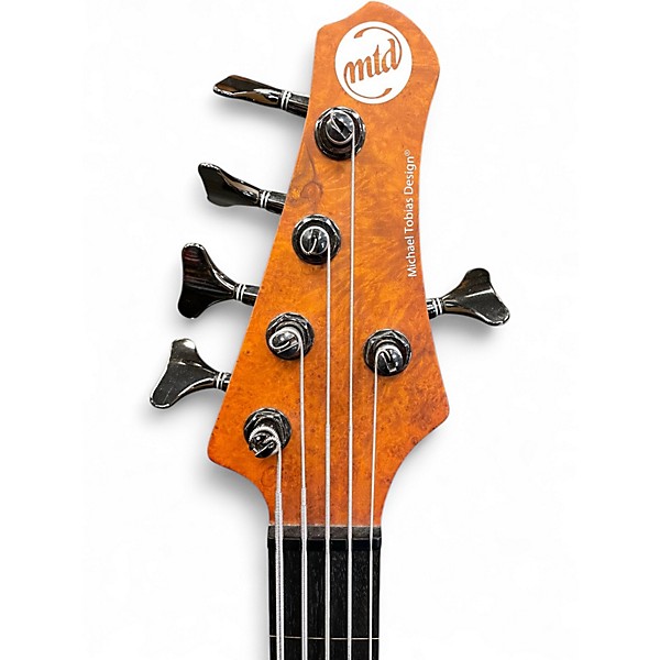 Used MTD Kingston 5 String Fretless Natural Electric Bass Guitar
