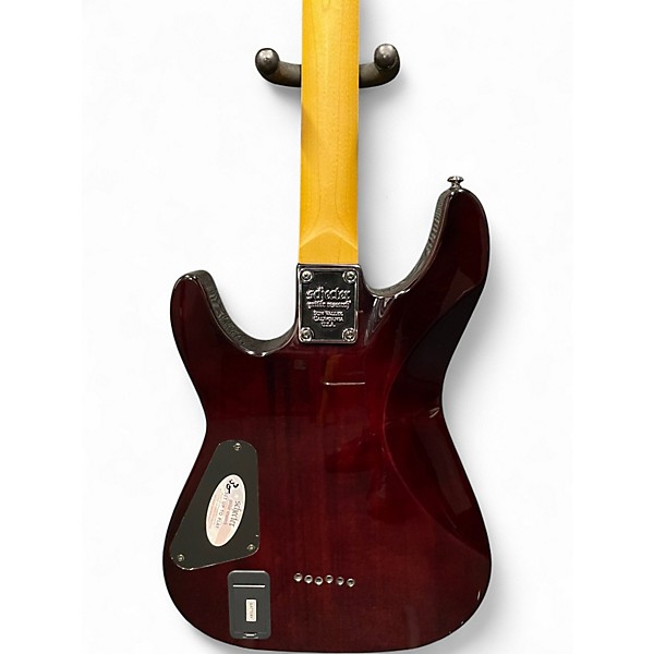 Used Schecter Guitar Research Demon 6 Crimson Red Burst Solid Body Electric Guitar