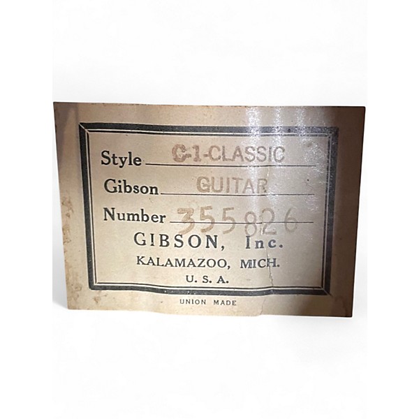 Vintage 1960s Gibson C1 Natural Classical Acoustic Guitar