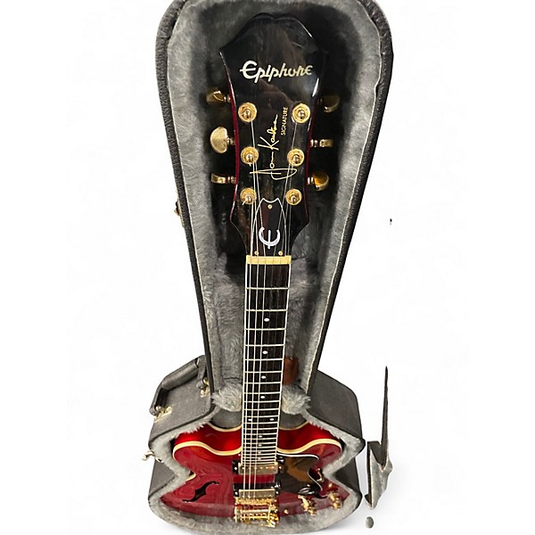 Used Epiphone JA Riviera Deluxe Cherry Hollow Body Electric Guitar