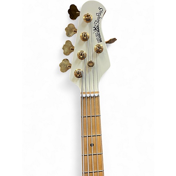 Used 2011 Ernie Ball Music Man Stingray HH 5 String Ivory White Electric Bass Guitar