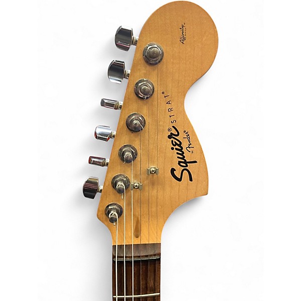 Used Squier Affinity Stratocaster Metallic Black Solid Body Electric Guitar