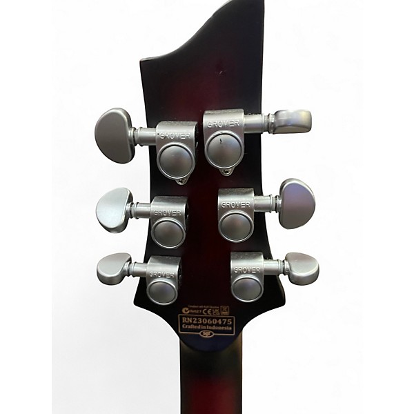 Used Schecter Guitar Research C1 Floyd Rose Platinum Red to Black Fade Solid Body Electric Guitar