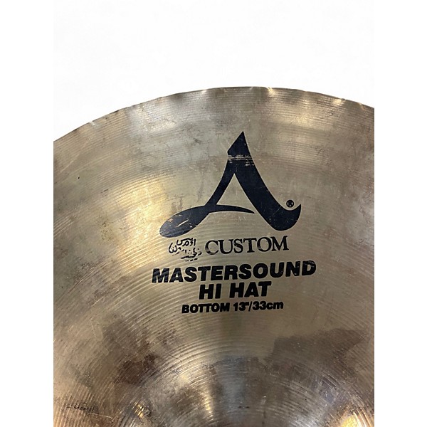 Used Zildjian 13in A Custom Mastersound Hi Hat Pair Cymbal