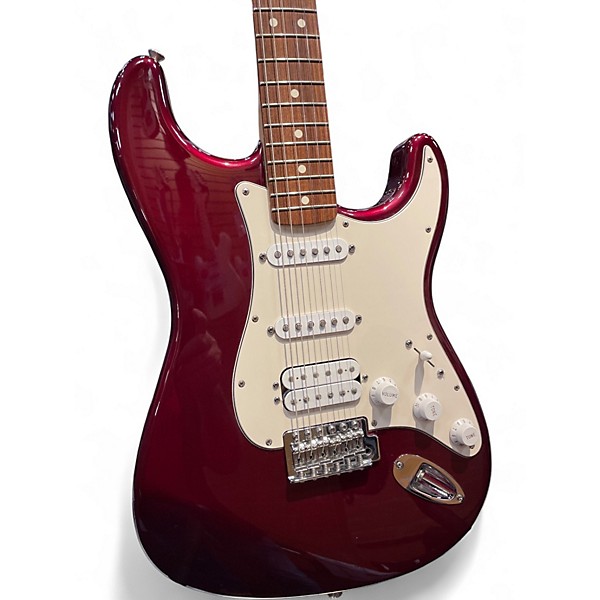Used 2002 Fender Standard Stratocaster HSS Midnight Wine Solid Body Electric Guitar