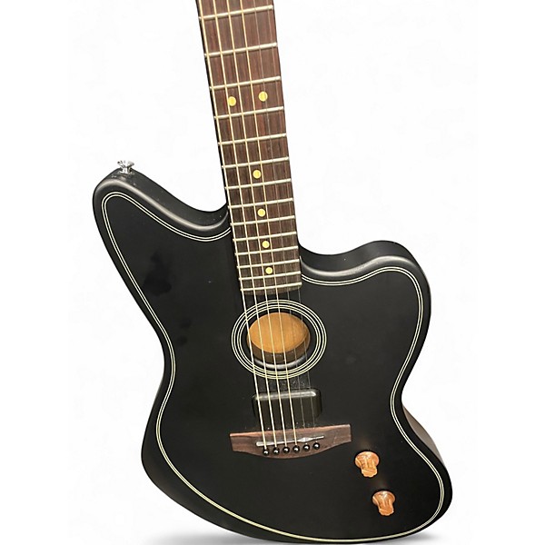 Used Fender Acoustasonic Standard Jazzmaster Black Acoustic Electric Guitar