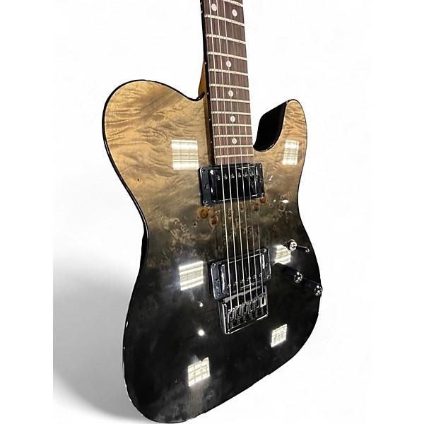 Used Schecter Guitar Research PT BLACK FADE BURST BURL Solid Body Electric Guitar