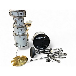 Used Ludwig 5 Piece Accent WHITE SPARKLE Drum Kit