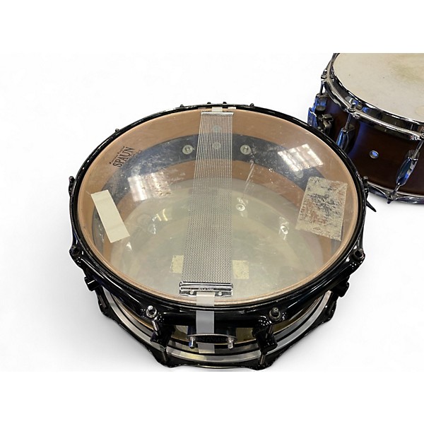 Used Spaun 6.5X14 Hybrid Snare Black Sparkle and Acrylic Drum