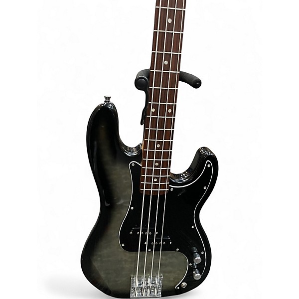 Used Glen Burton Double Cut Modified  Quilted Grey Burst Electric Bass Guitar