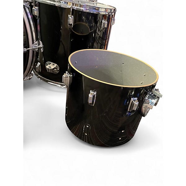 Used Rogers 9 Piece DRUMS BLACK Drum Kit