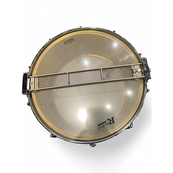 Used Rogers 14in  Dyna-Sonic Snare Drum  Brass Drum