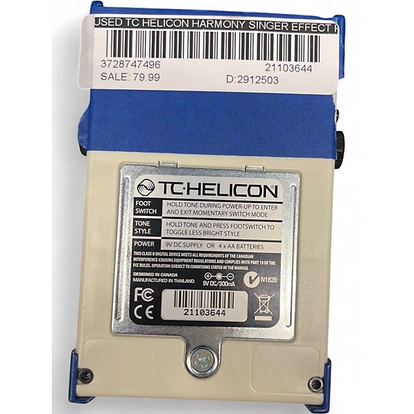 Used TC Helicon Harmony Singer Effect Processor