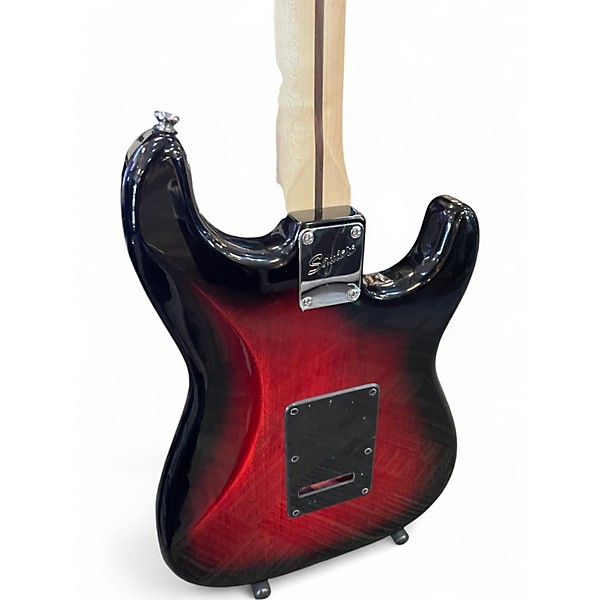 Used Squier Standard Stratocaster Left Handed Trans Red Electric Guitar