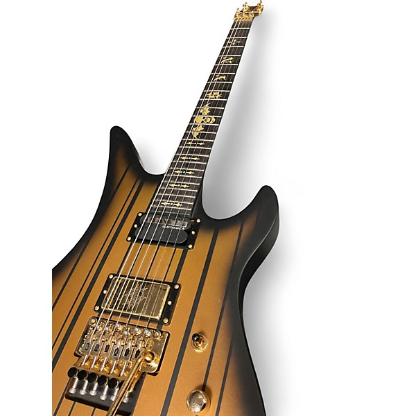 Used Schecter Guitar Research Synyster Gates Signature Custom S Black and Gold Solid Body Electric Guitar