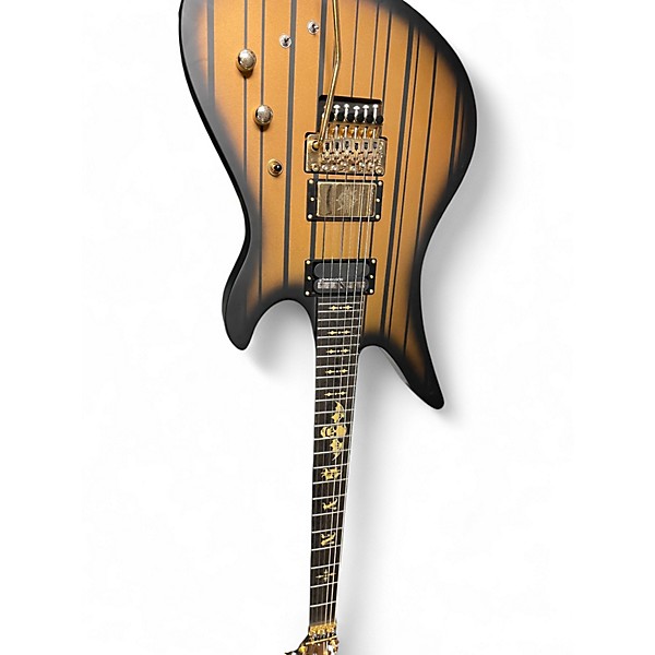 Used Schecter Guitar Research Synyster Gates Signature Custom S Black and Gold Solid Body Electric Guitar