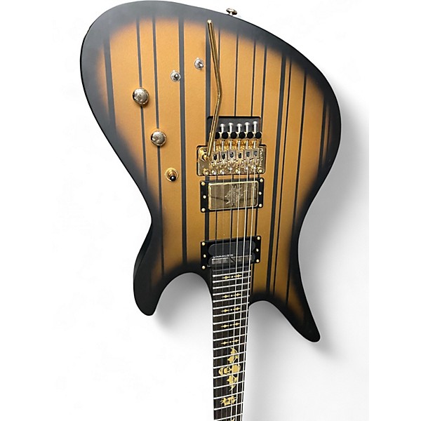 Used Schecter Guitar Research Synyster Gates Signature Custom S Black and Gold Solid Body Electric Guitar