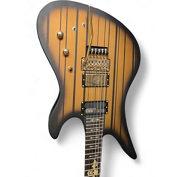 Used Schecter Guitar Research Synyster Gates Signature Custom S Black and Gold Solid Body Electric Guitar