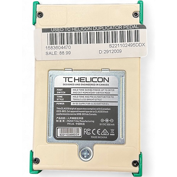 Used TC Helicon DUPLICATOR Pedal