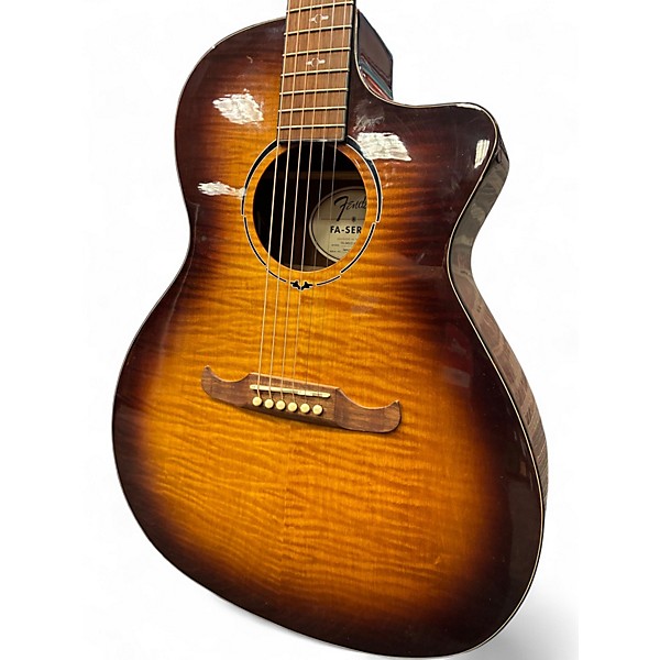 Used Fender FA345CE AMBER BURST Acoustic Electric Guitar
