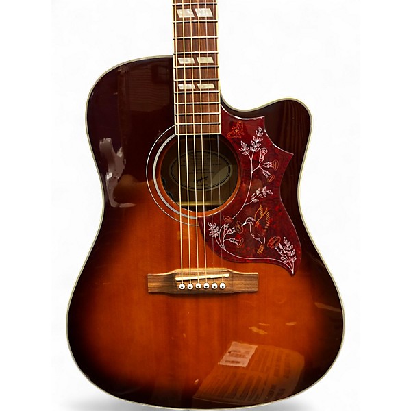 Used Epiphone Hummingbird Performer Pro 2 Tone Sunburst Acoustic Electric Guitar
