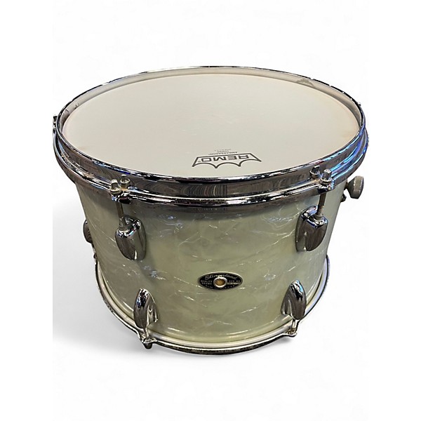Used Slingerland 3 Piece Marine Drum Set White Marine Drum Kit