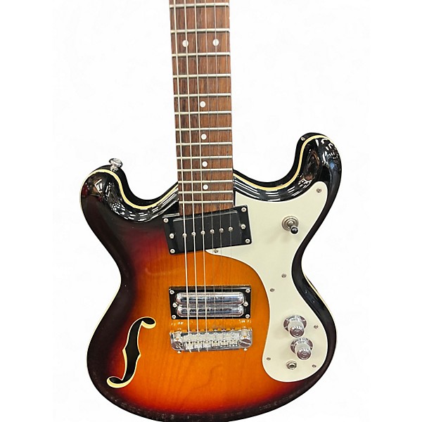 Used Danelectro 66 2 Tone Sunburst Hollow Body Electric Guitar