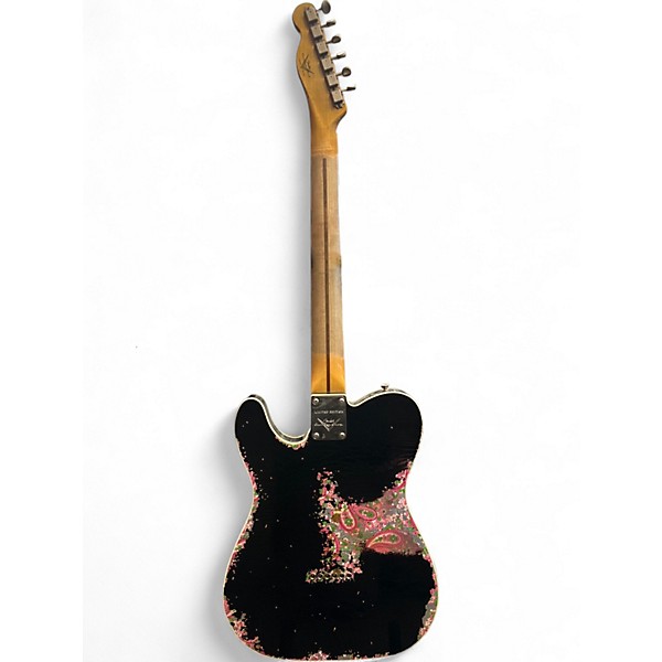 Used Fender Custom Shop Ltd NAMM 50's Custom Thinline Telecaster Aged Black Over Pink Paisley Hollow Body Electric Guitar