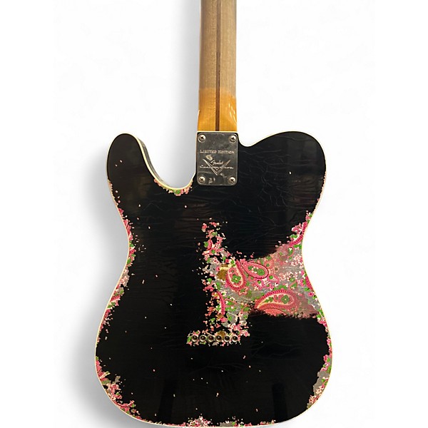 Used Fender Custom Shop Ltd NAMM 50's Custom Thinline Telecaster Aged Black Over Pink Paisley Hollow Body Electric Guitar