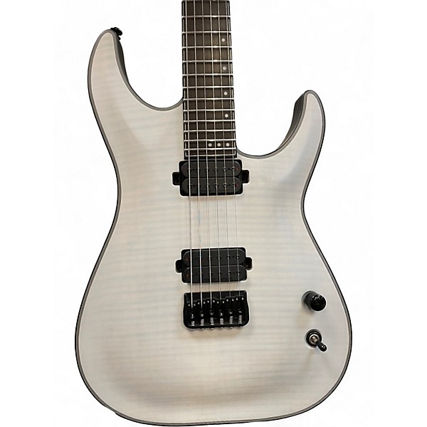 Used Schecter Guitar Research KM6 Trans White Satin Solid Body Electric Guitar