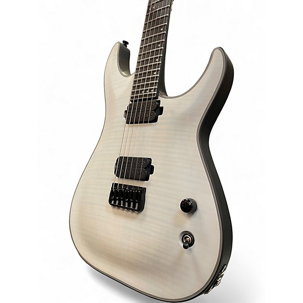 Used Schecter Guitar Research KM6 Trans White Satin Solid Body Electric Guitar