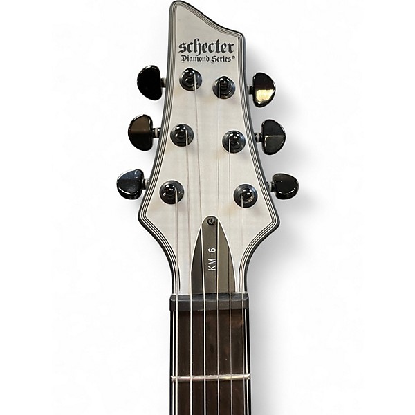 Used Schecter Guitar Research KM6 Trans White Satin Solid Body Electric Guitar